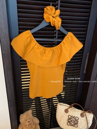 french ruffled slim top