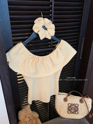 french ruffled slim top
