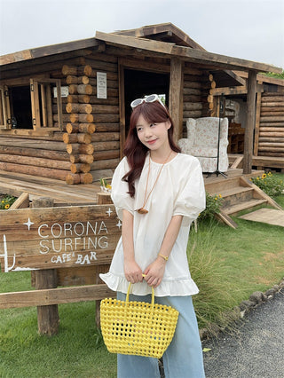 stitching back open blouse