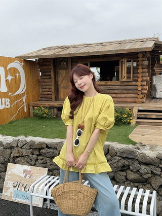 stitching back open blouse