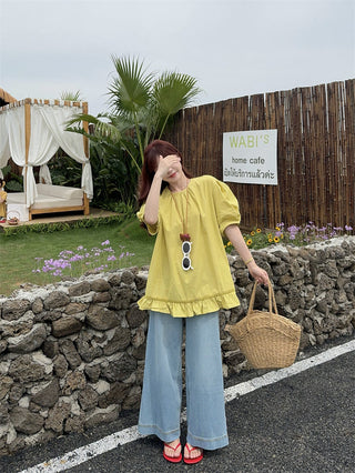 stitching back open blouse