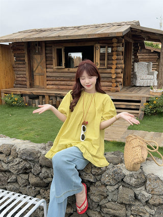 stitching back open blouse