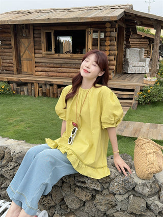 stitching back open blouse