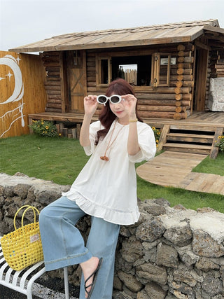 stitching back open blouse