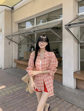 plaid sun protection shirt