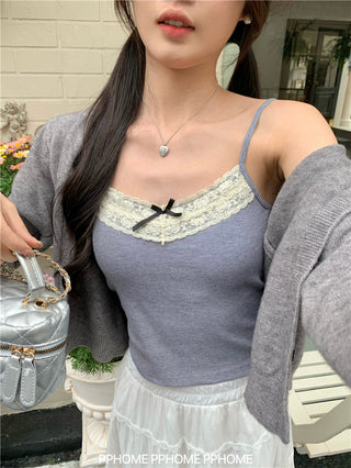 bow lace camisole top