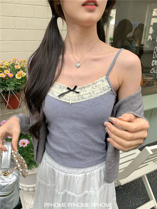 bow lace camisole top