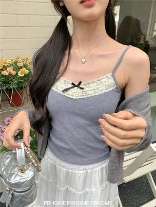 bow lace camisole top