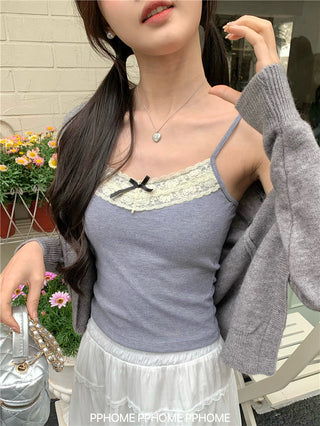 bow lace camisole top