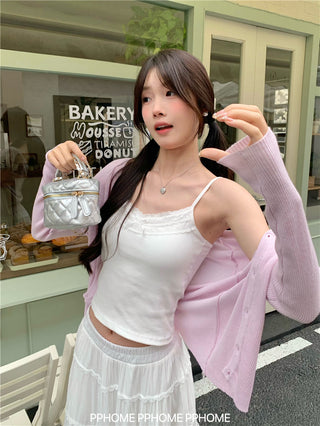 bow lace camisole top