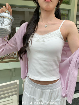 bow lace camisole top