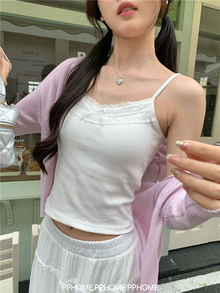 bow lace camisole top