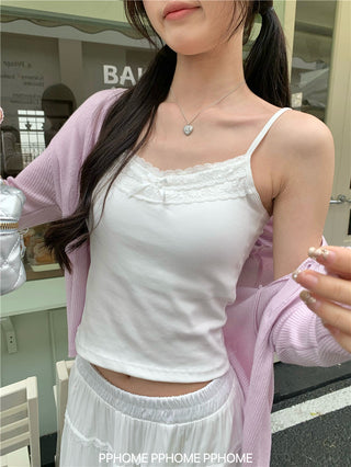 bow lace camisole top