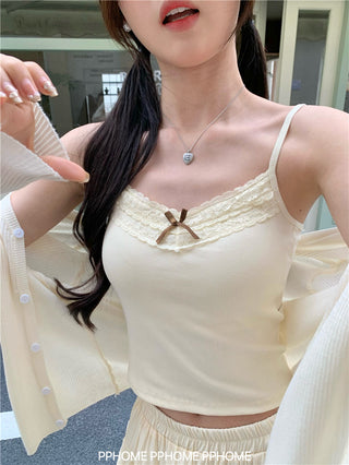 bow lace camisole top