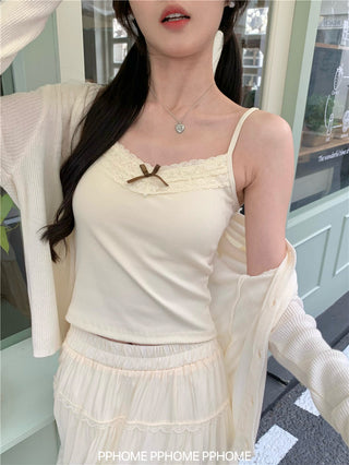 bow lace camisole top