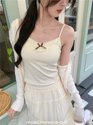 bow lace camisole top