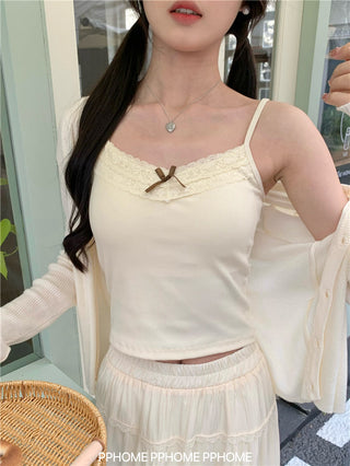 bow lace camisole top