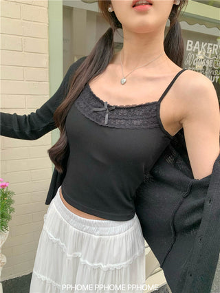 bow lace camisole top