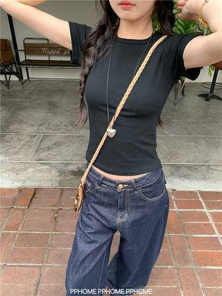 straight shoulder tee top