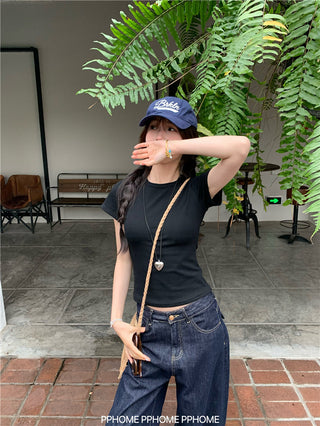 straight shoulder tee top