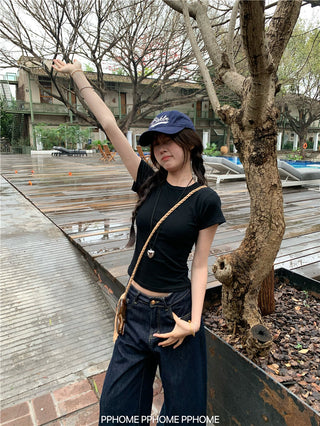 straight shoulder tee top