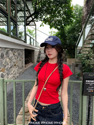 straight shoulder tee top