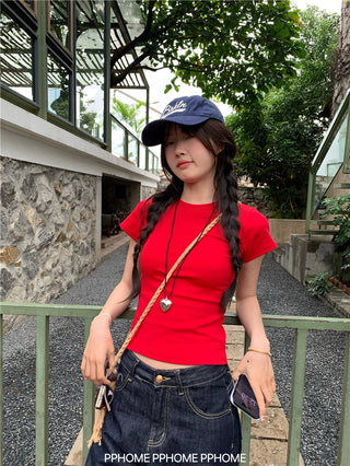 straight shoulder tee top