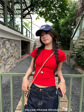 straight shoulder tee top