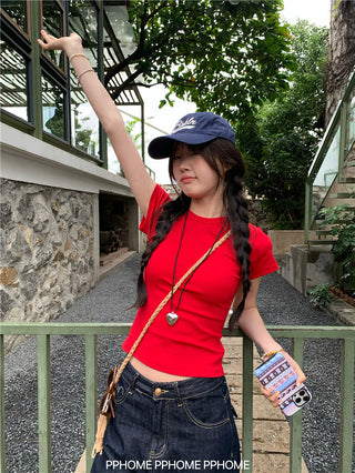 straight shoulder tee top