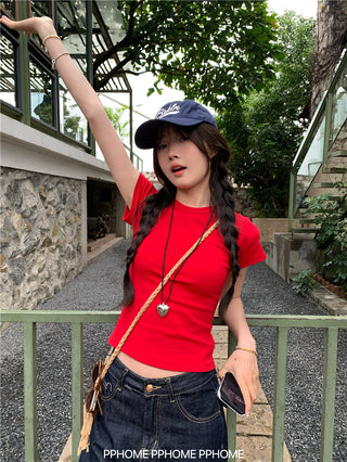 straight shoulder tee top