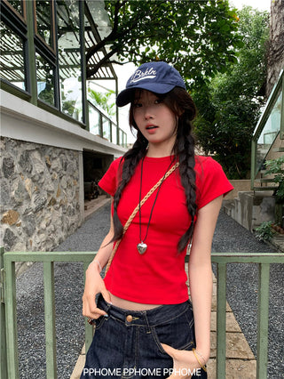 straight shoulder tee top