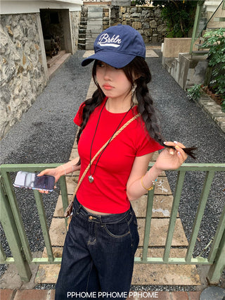 straight shoulder tee top