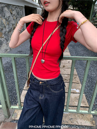 straight shoulder tee top