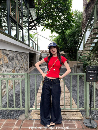 straight shoulder tee top