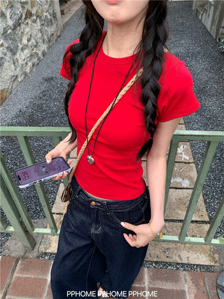 straight shoulder tee top