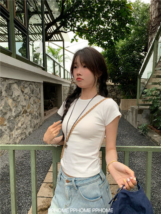 straight shoulder tee top