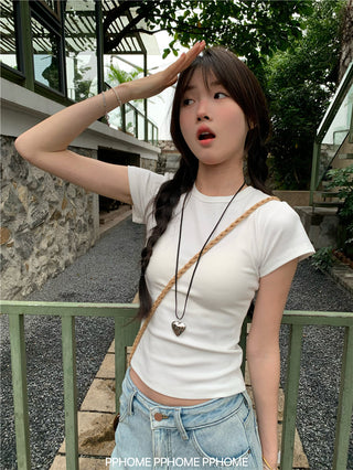 straight shoulder tee top