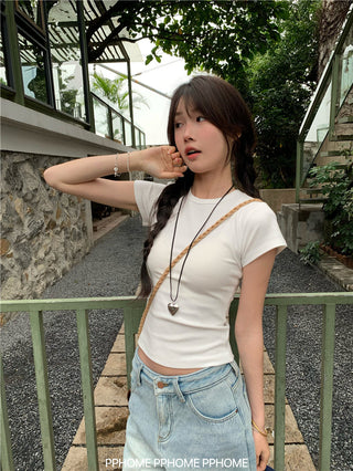 straight shoulder tee top