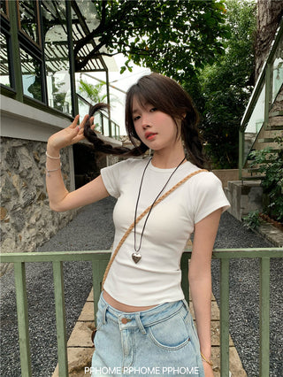 straight shoulder tee top
