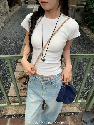 straight shoulder tee top