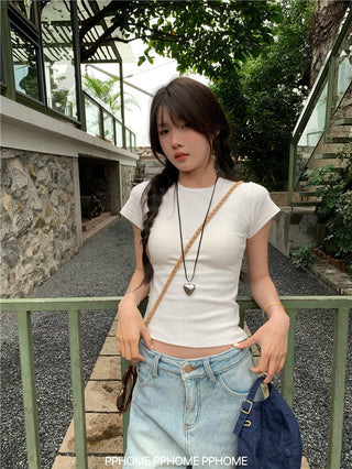 straight shoulder tee top