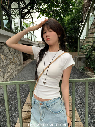 straight shoulder tee top