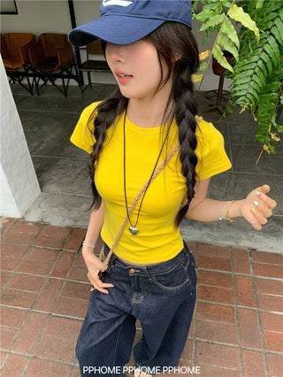 straight shoulder tee top