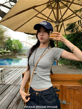 straight shoulder tee top