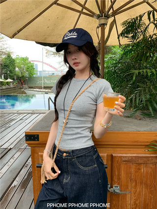 straight shoulder tee top