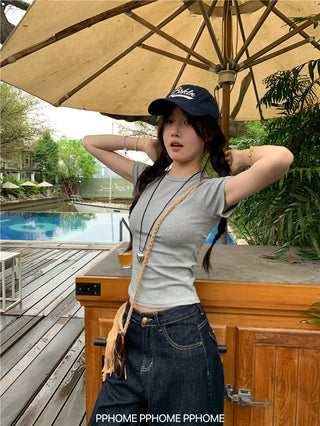 straight shoulder tee top