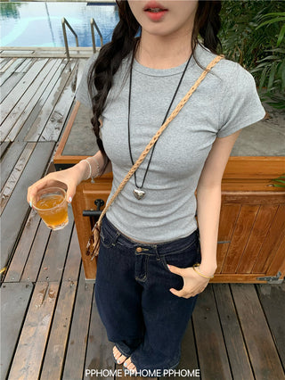 straight shoulder tee top