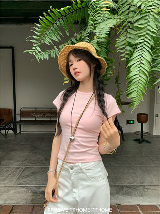 straight shoulder tee top