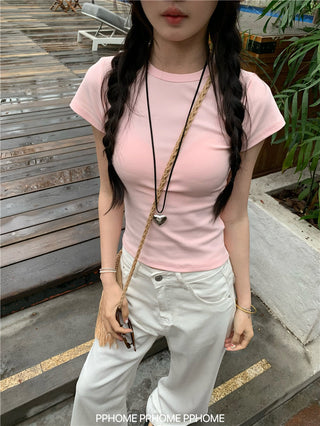 straight shoulder tee top