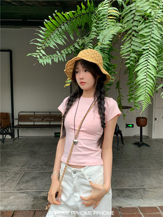 straight shoulder tee top